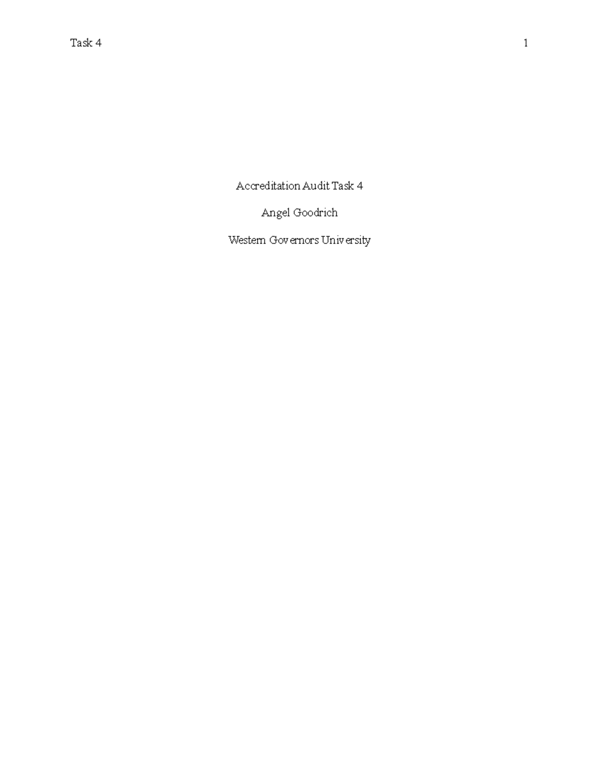 AFT2 task 4 no revision - Accreditation Audit Task 4 Angel Goodrich ...