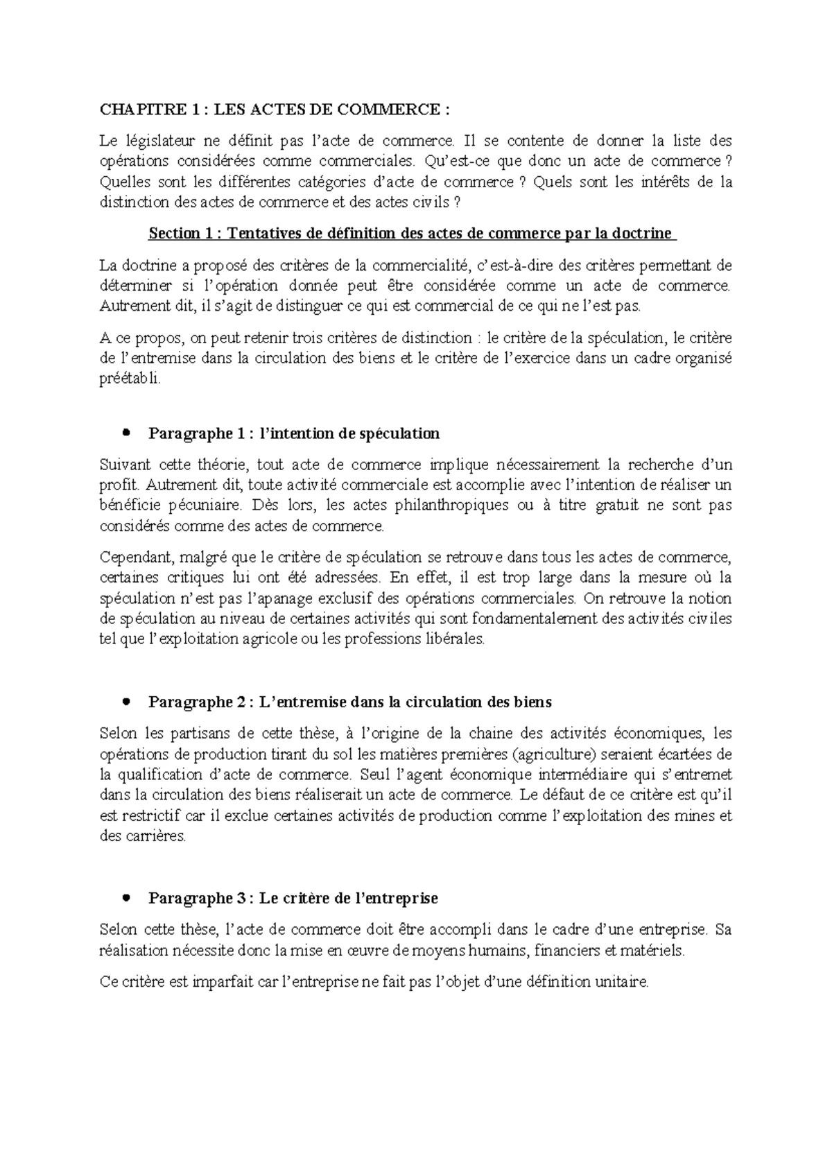 Séance 1: Introduction au Droit Commercial - Droit en français (Sem 2 ...