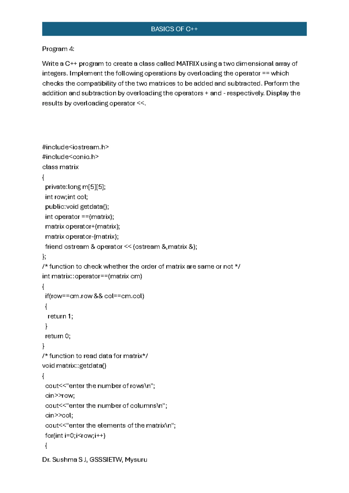 C++ Lab Manual: Inline Functions & Class Concepts (Master 1) - Studocu