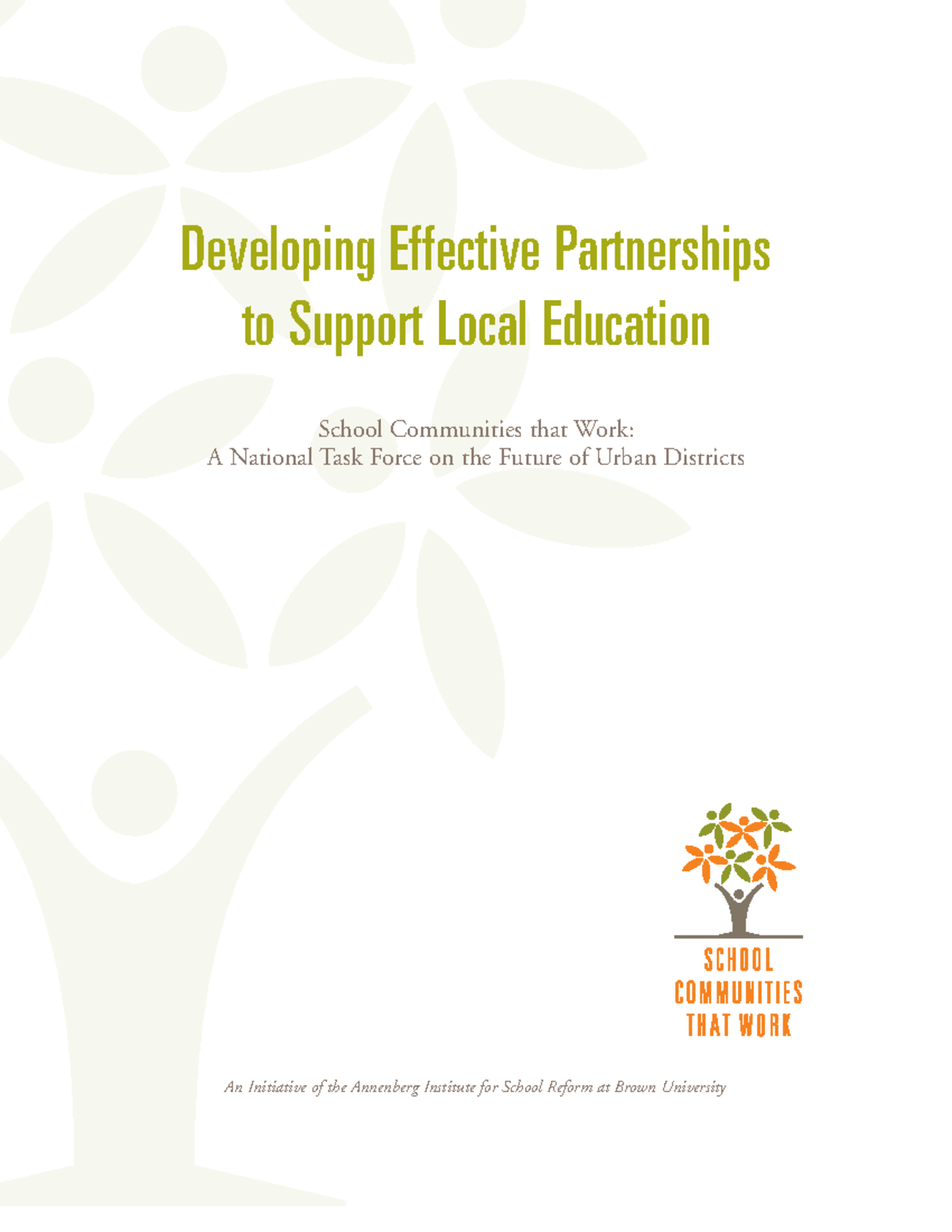 Developing Effective Partnerships for Urban Education Support ...
