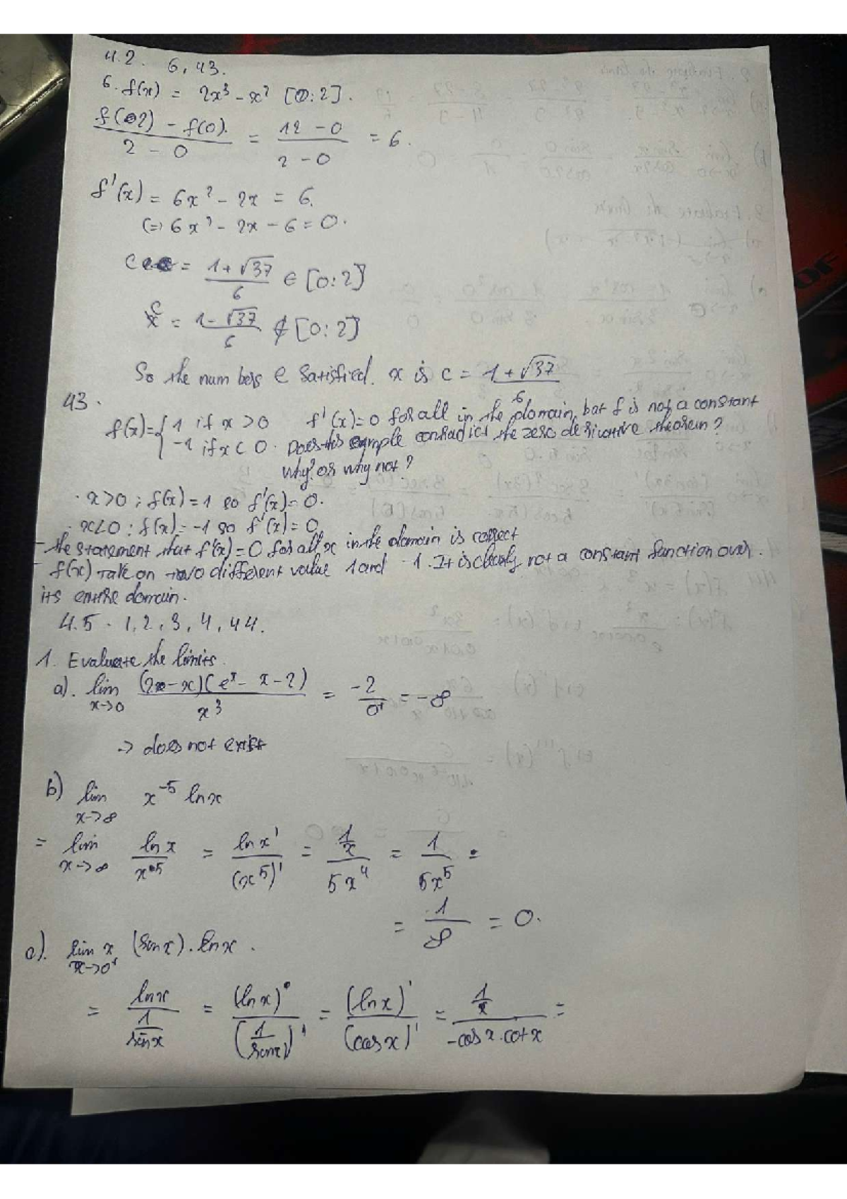 Limits and Continuity Analysis: MATH 4.5.1-4.5.4 Exam Notes - Studocu