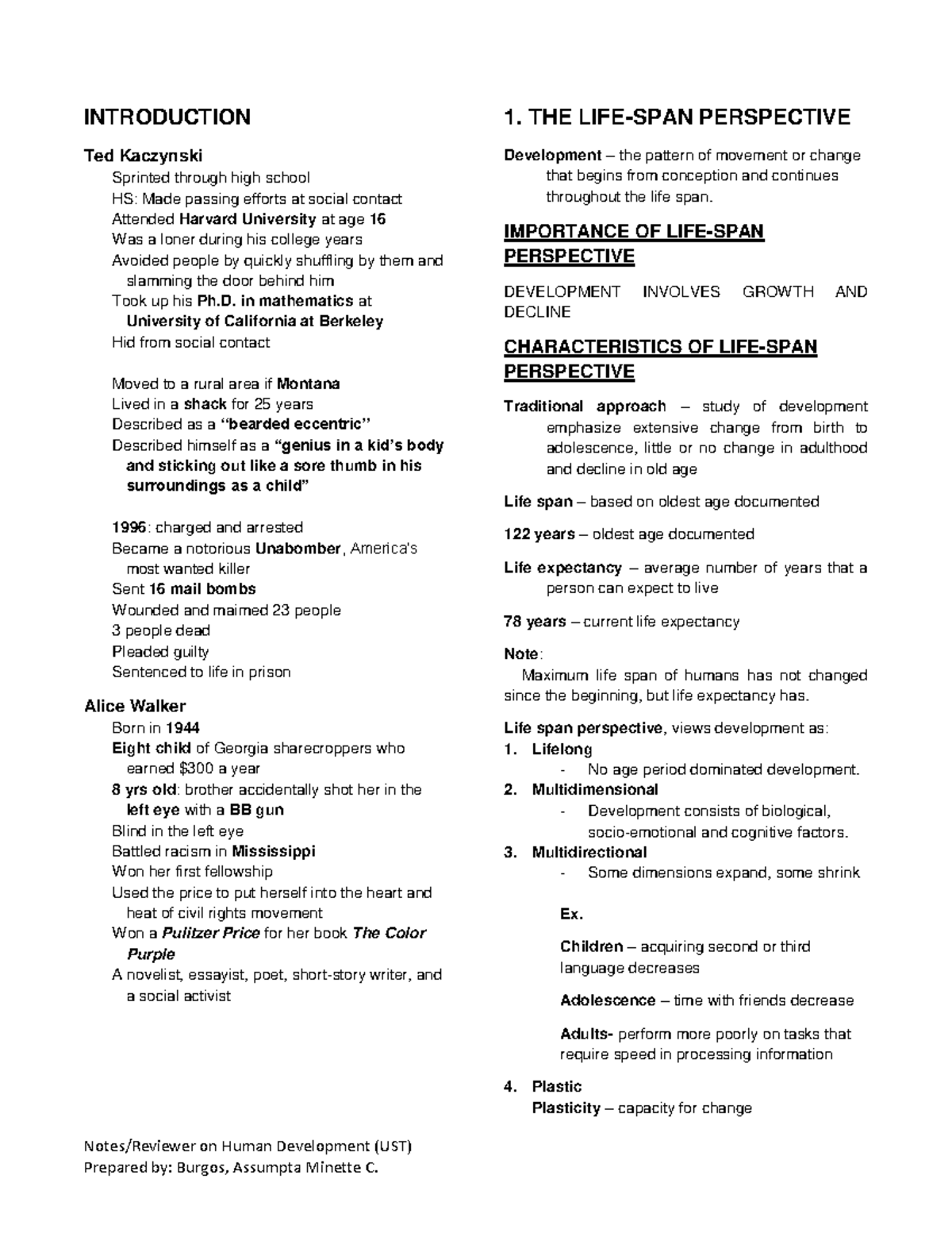 UST-Human-Development-Notes-Chapter-1-Overview-and-Theories - Studocu