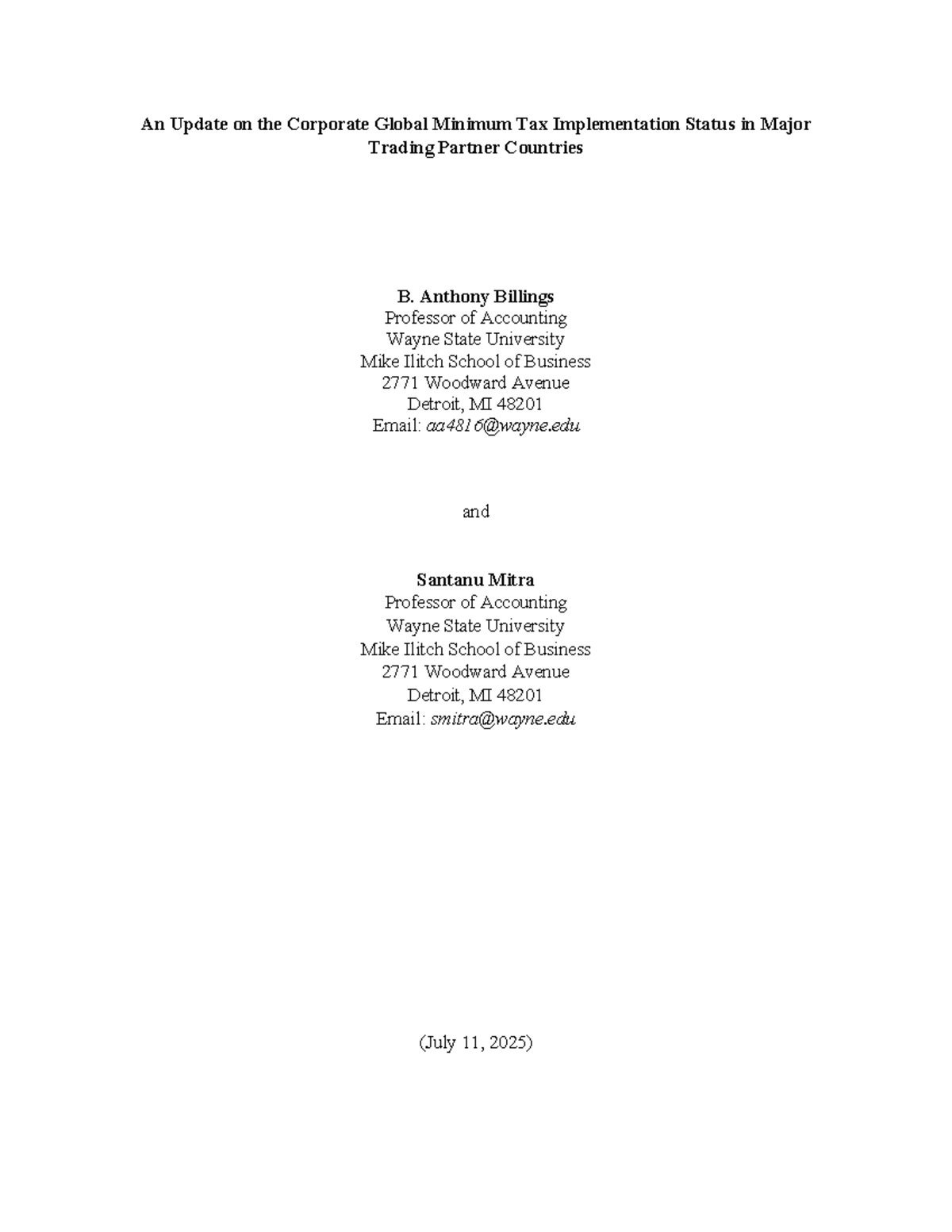 Update on CGMT Implementation Status in Major Trading Partners - Studocu