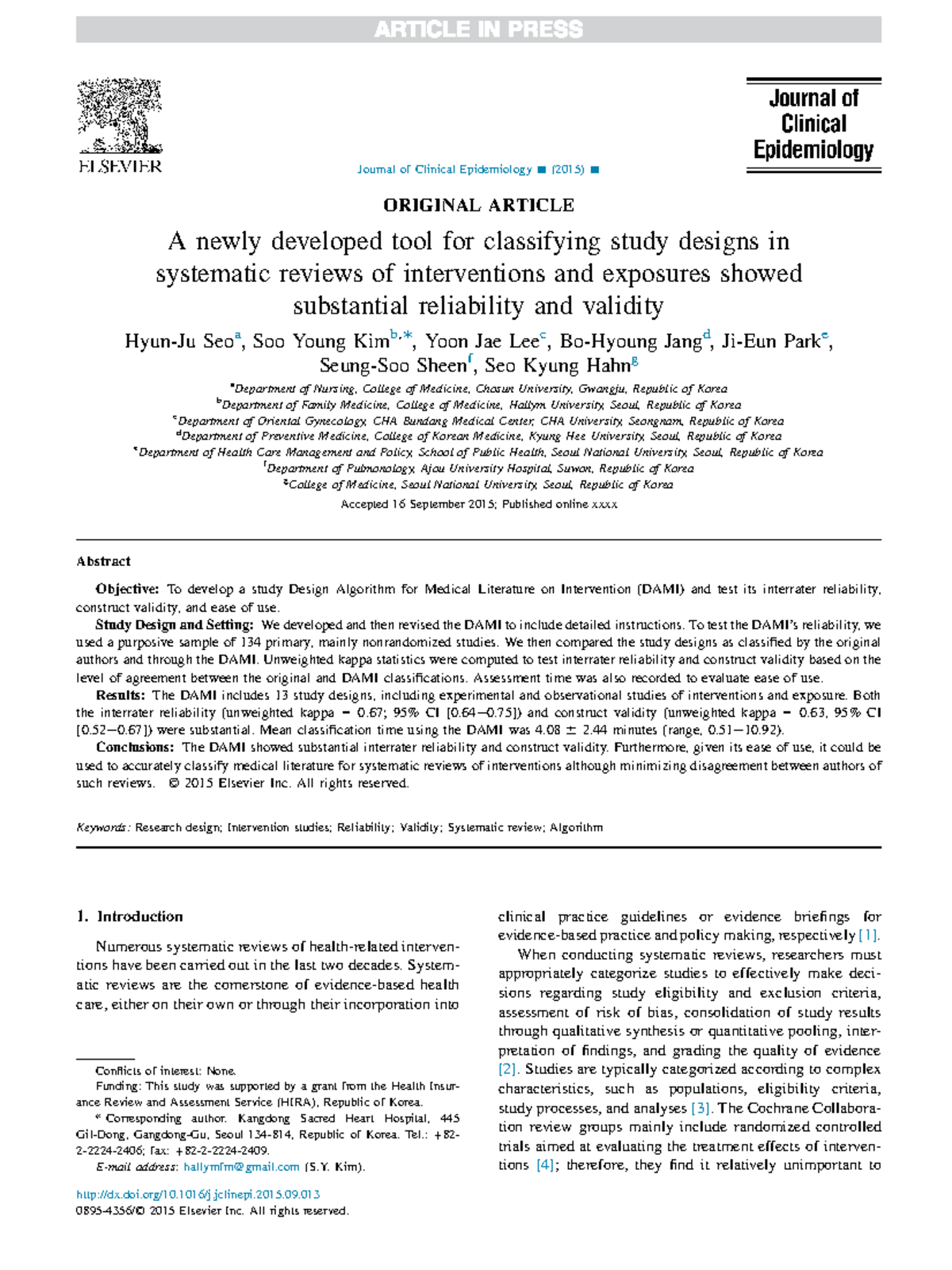 Seo2016 - DAMI: A Tool for Systematic Review Study Design ...