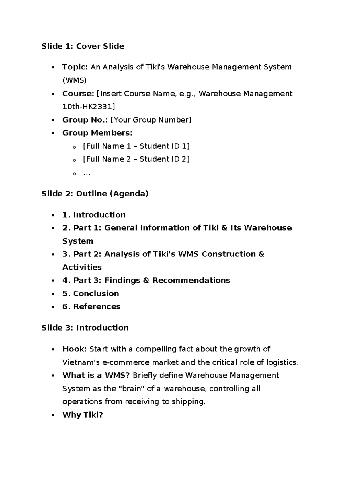 Analysis of Warehouse Management System (WMS) - Tiki Case Study - Studocu