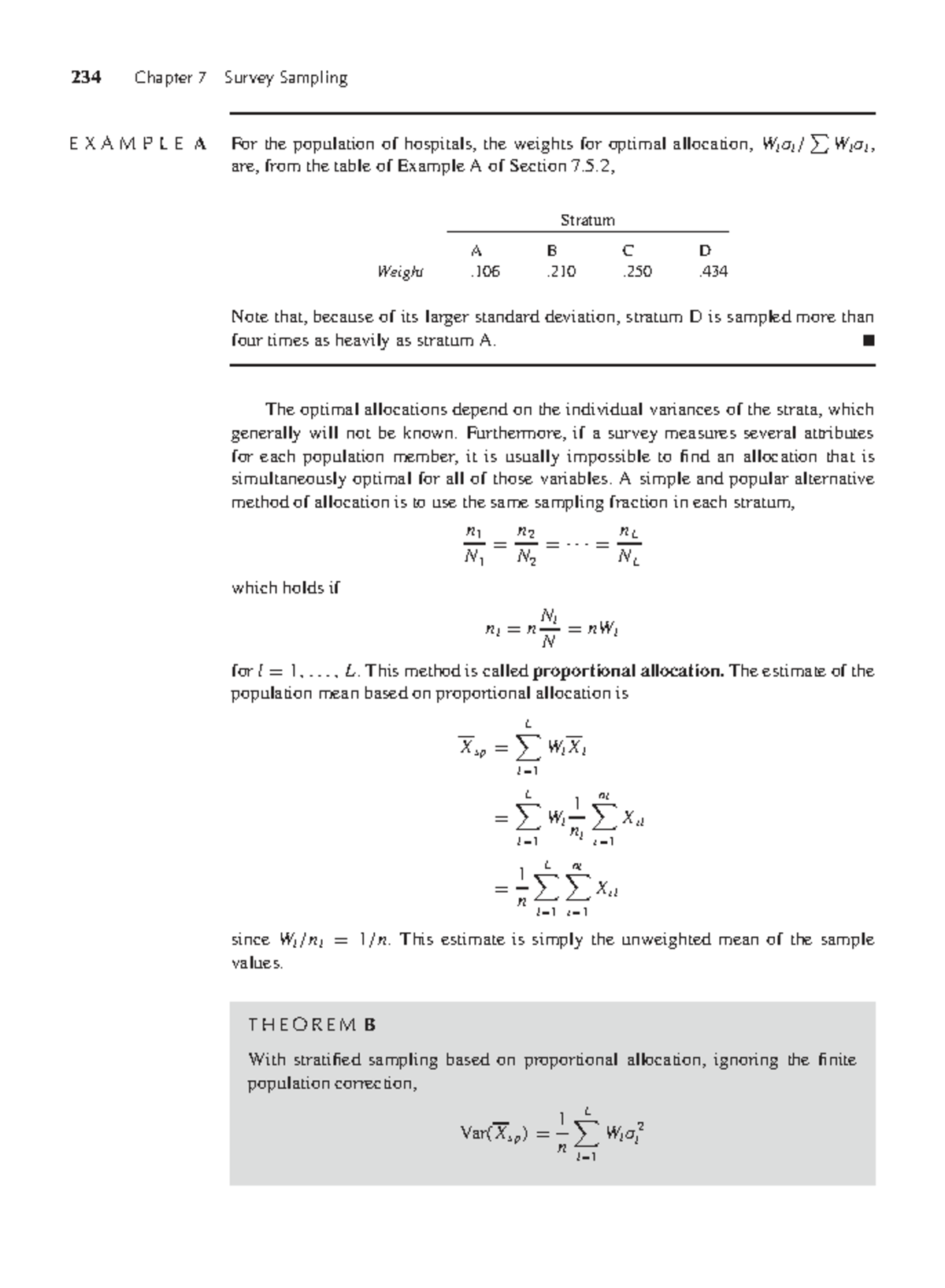 234 Chapter 7: Survey Sampling and Proportional Allocation Analysis ...