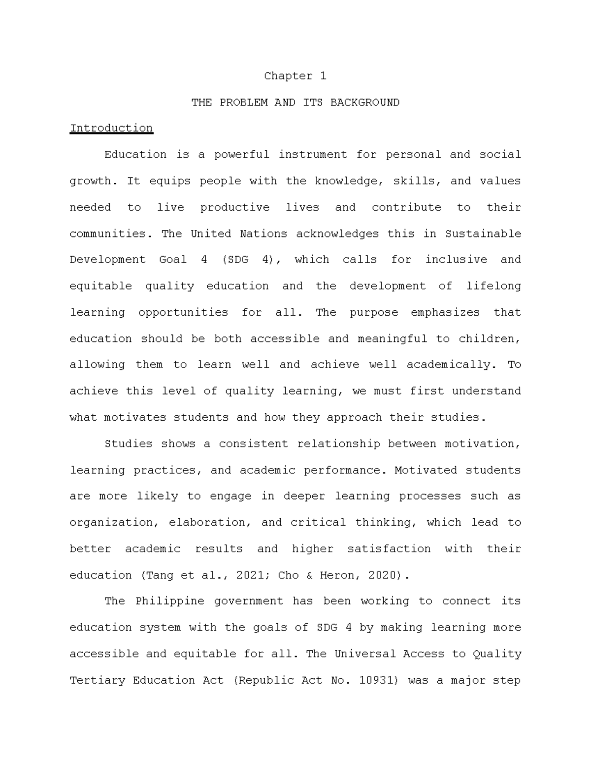 Chapter 1: The Influence of Motivation and Learning Strategies on ...