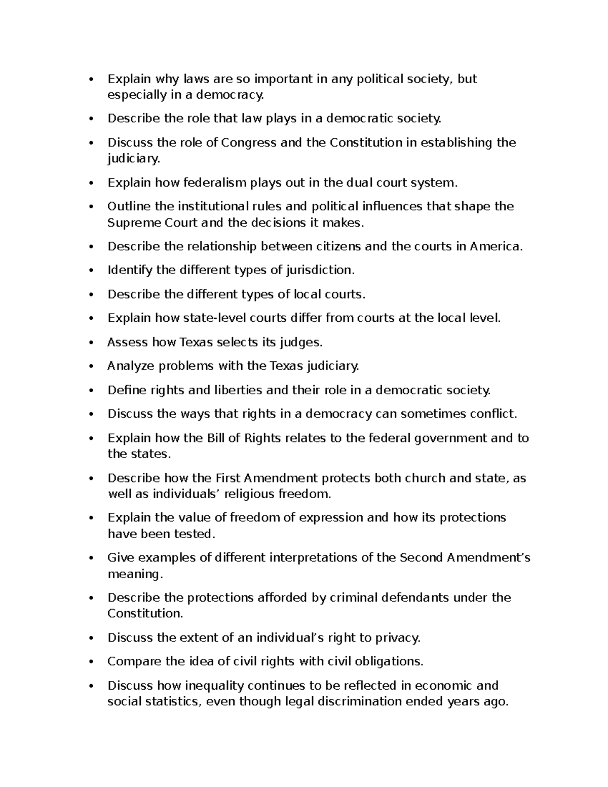 Understanding Laws, Rights, and Civil Liberties in Democracy (POLI 101 ...