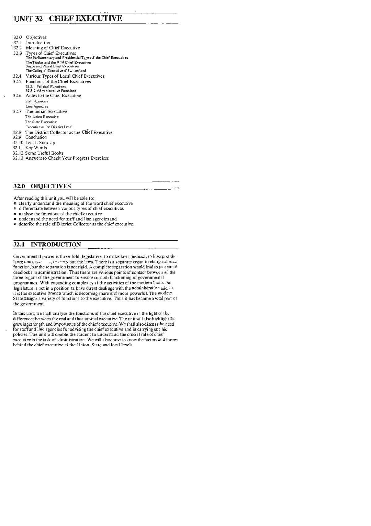 Unit-32: Comprehensive Overview of Chief Executives and Their Functions ...