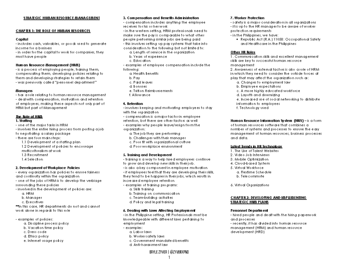 Strategic HR Management Overview for HRM 101: Key Concepts and Trends ...