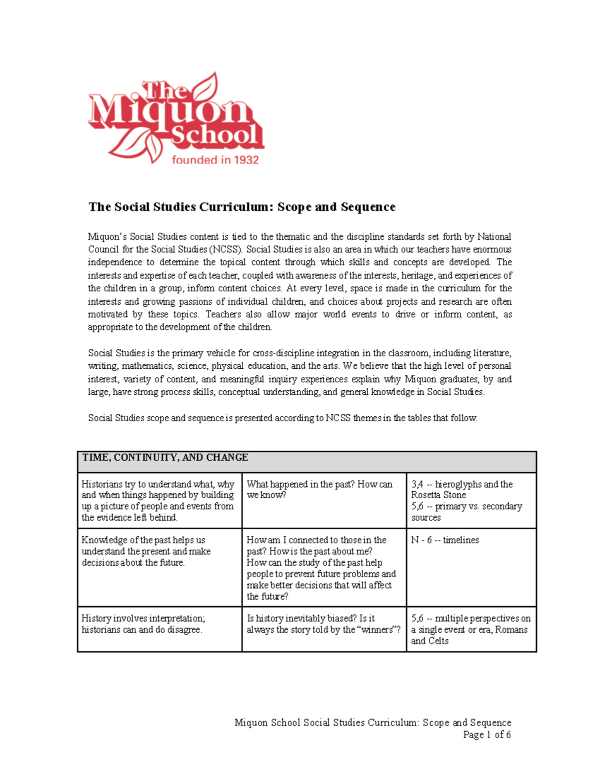 Social Studies Curriculum Scope and Sequence - Social Studies is also ...