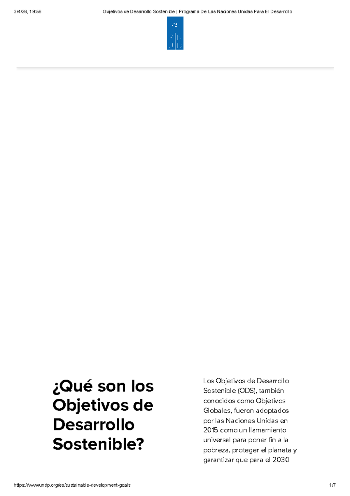 ODS: Objetivos de Desarrollo Sostenible y su Impacto Global - Studocu