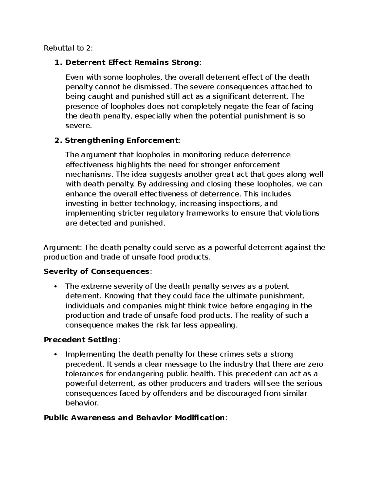 Death penalty - Debate - Rebuttal to 2: 1. Deterrent Effect Remains ...