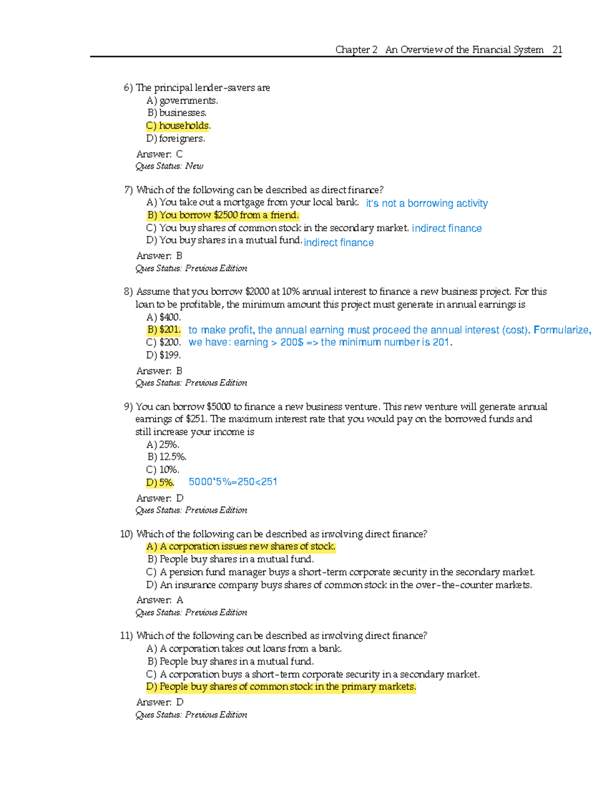 Lttc-25-26 Chapter 2: Overview of the Financial System - Studocu