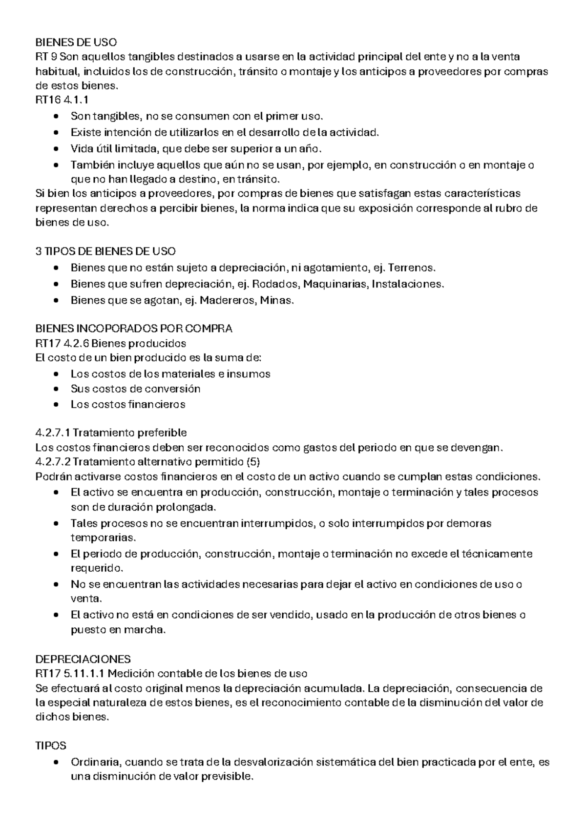 Bienes de Uso y Depreciación en Contabilidad 2: RT 9 y RT 17 - Studocu