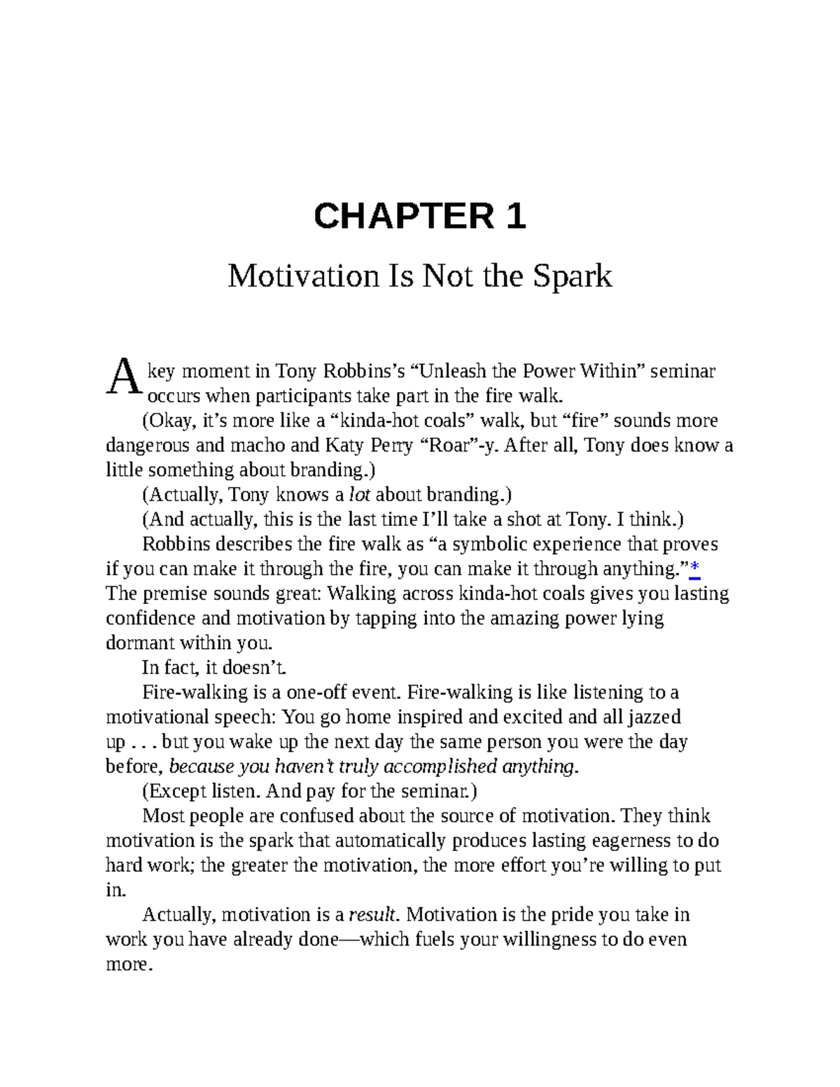 CHAPTER 1: Understanding Motivation Beyond the Spark - Studocu