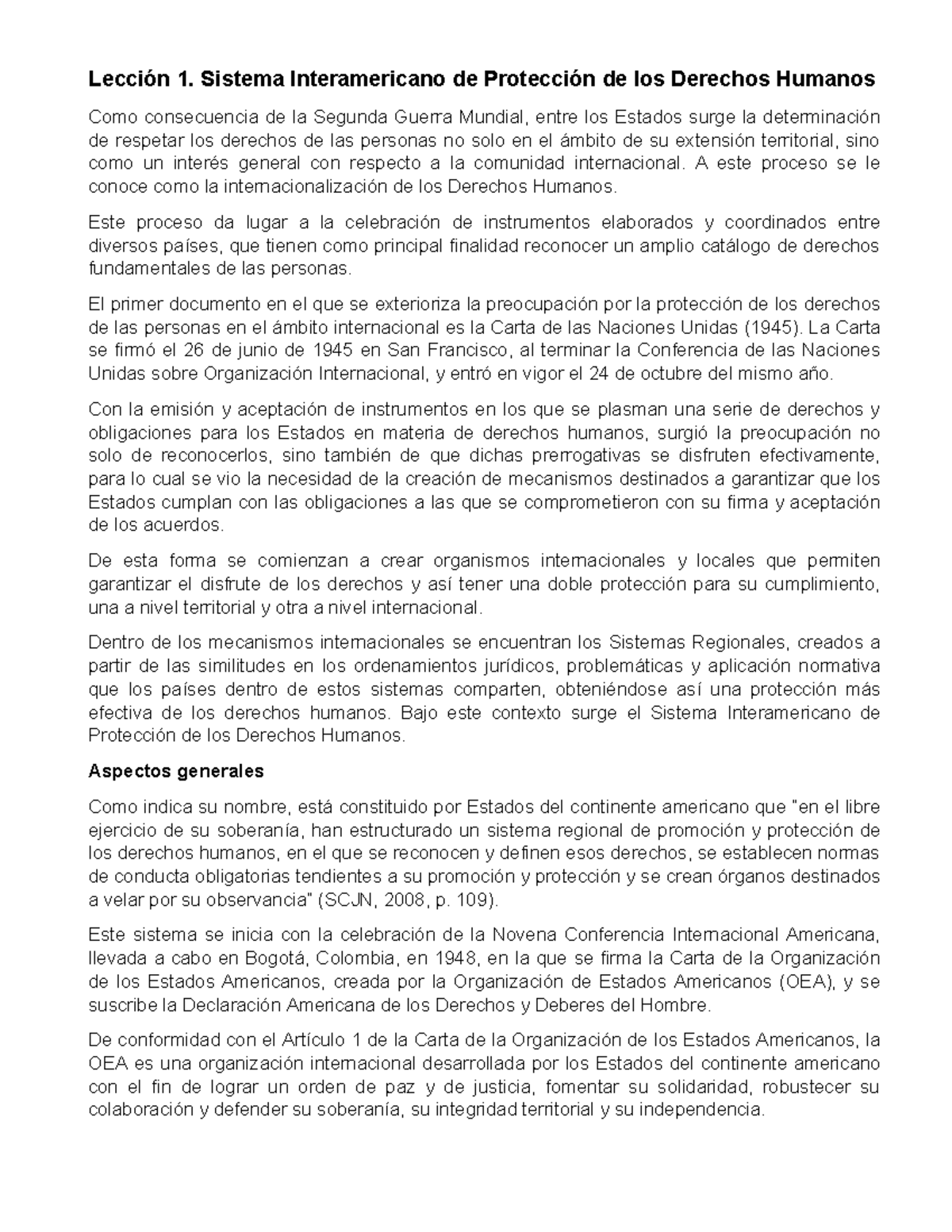 Lección 1: Sistema Interamericano de Protección de los Derechos Humanos ...