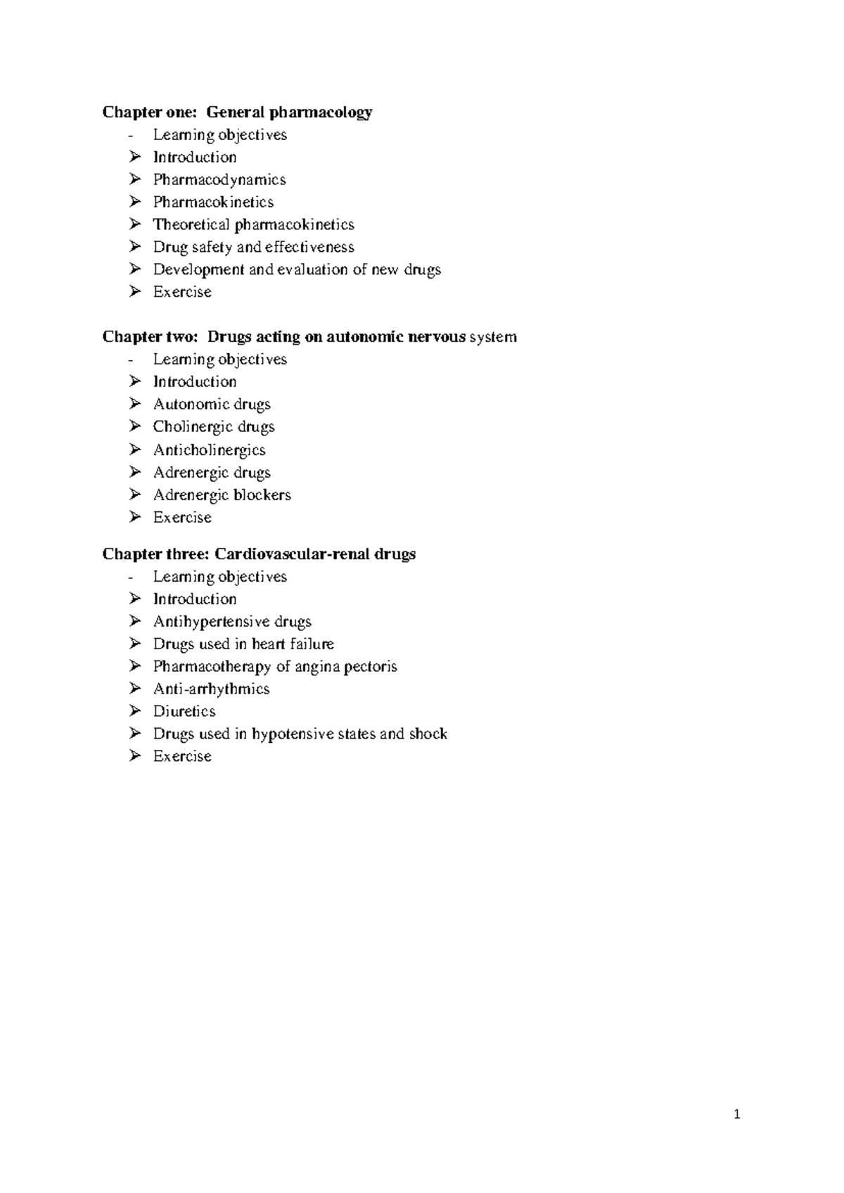 Pharmacology Book 1 - Lecture notes 2 - Warning: TT: undefined function ...