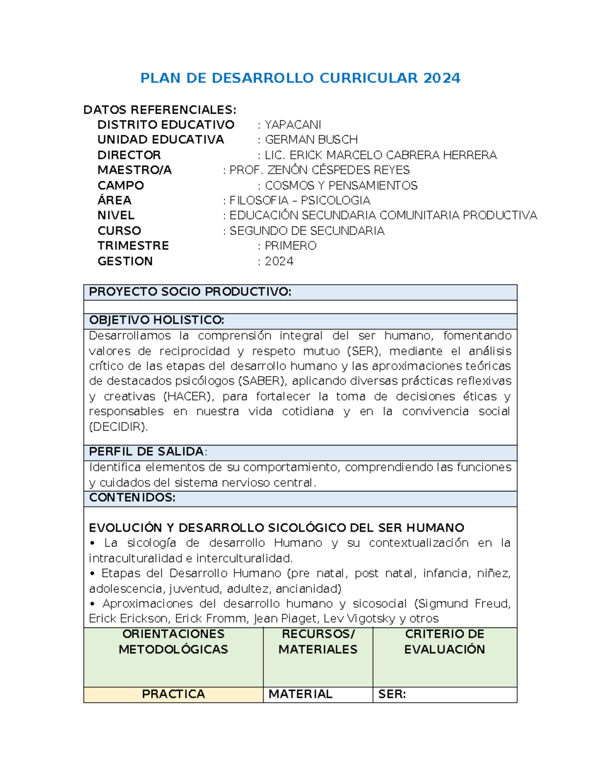 PDC 2do SEC 1T FILO-PSICO: Desarrollo Integral en Adolescencia 2024 ...