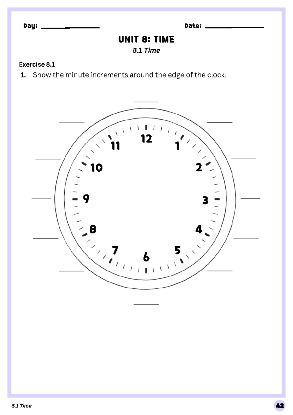 Unit 8: Time - Exercises and Activities for Learning Time - Studocu