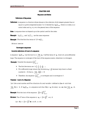 Worksheet on Sequences and Series - Math 2041 - Studocu
