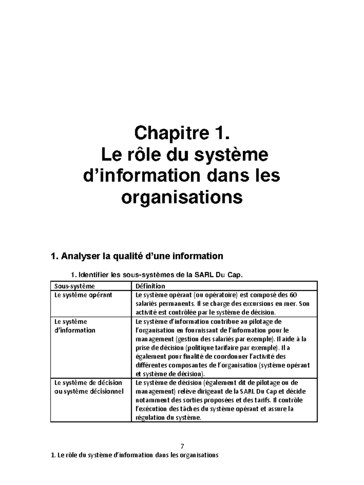Chap 1: Le Rôle et les Composantes du Système d'Information dans les ...