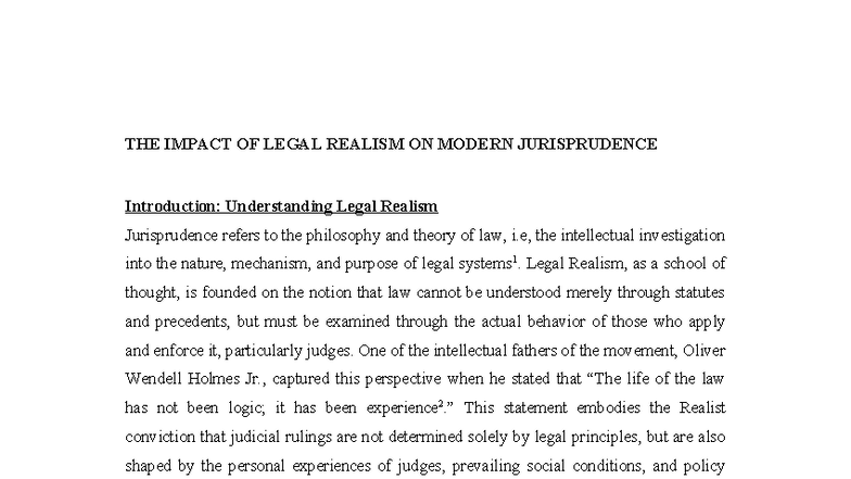 THE Impact OF Legal Realism ON Modern Jurisprudence copy - THE IMPACT ...