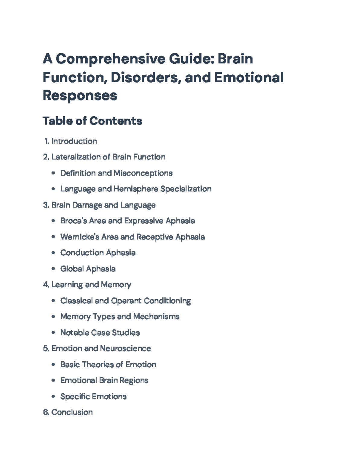 Comprehensive Guide to Brain Function, Disorders, and Emotions - A ...