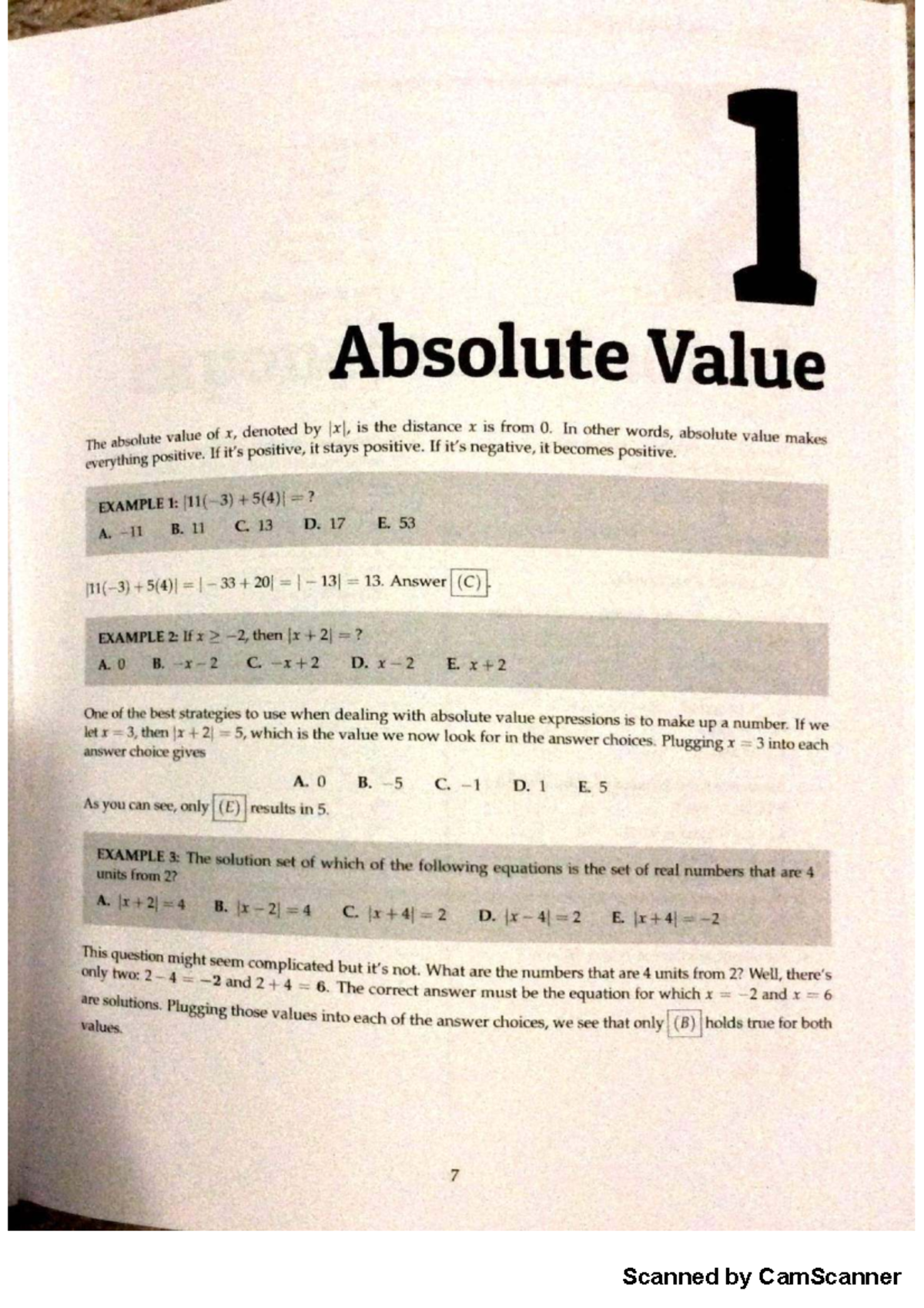 Absolute Value Concepts and Examples for Math 101 - Studocu