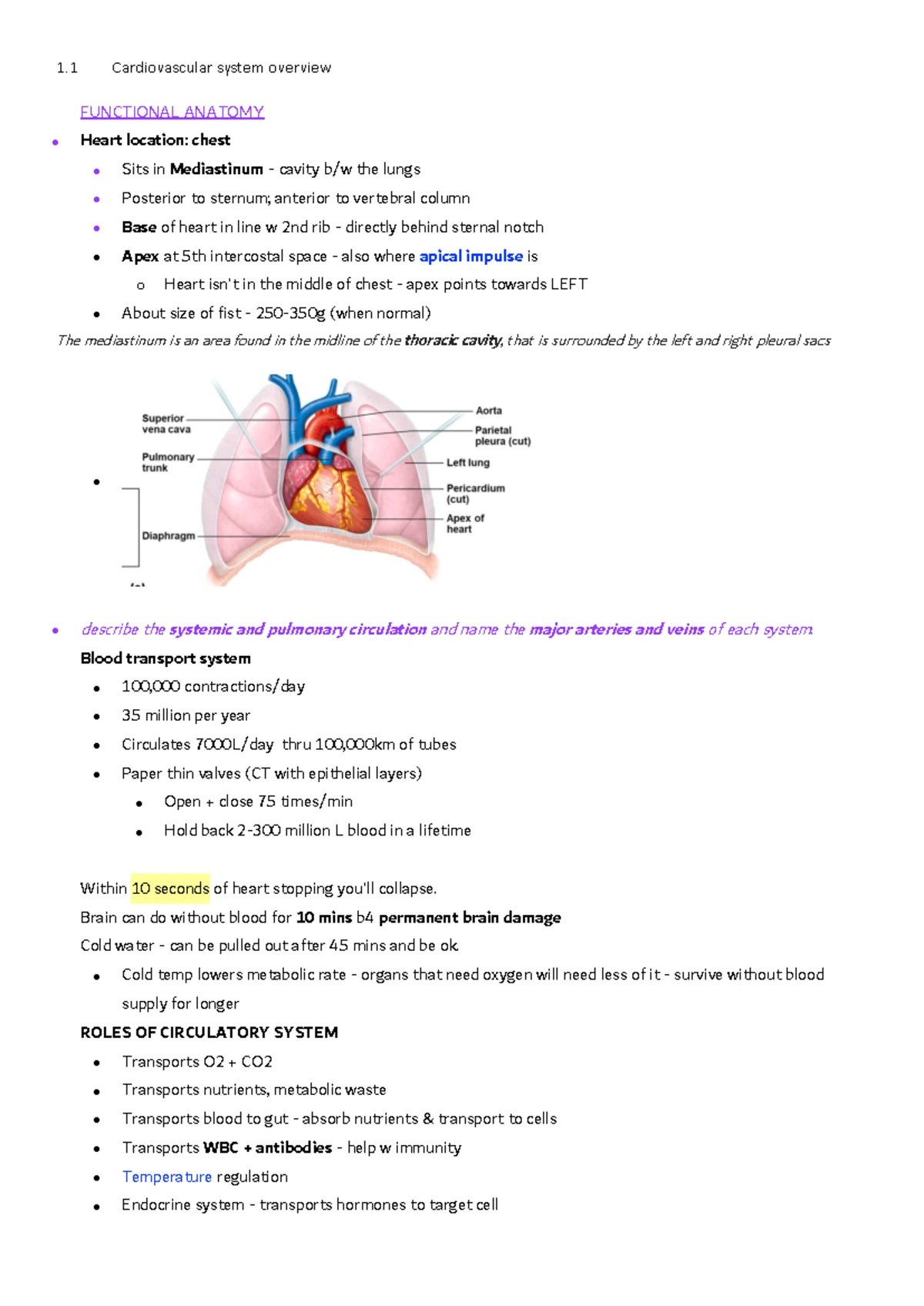 1017MSC Workshop Booklet: Anatomy & Physiology Systems II Overview ...