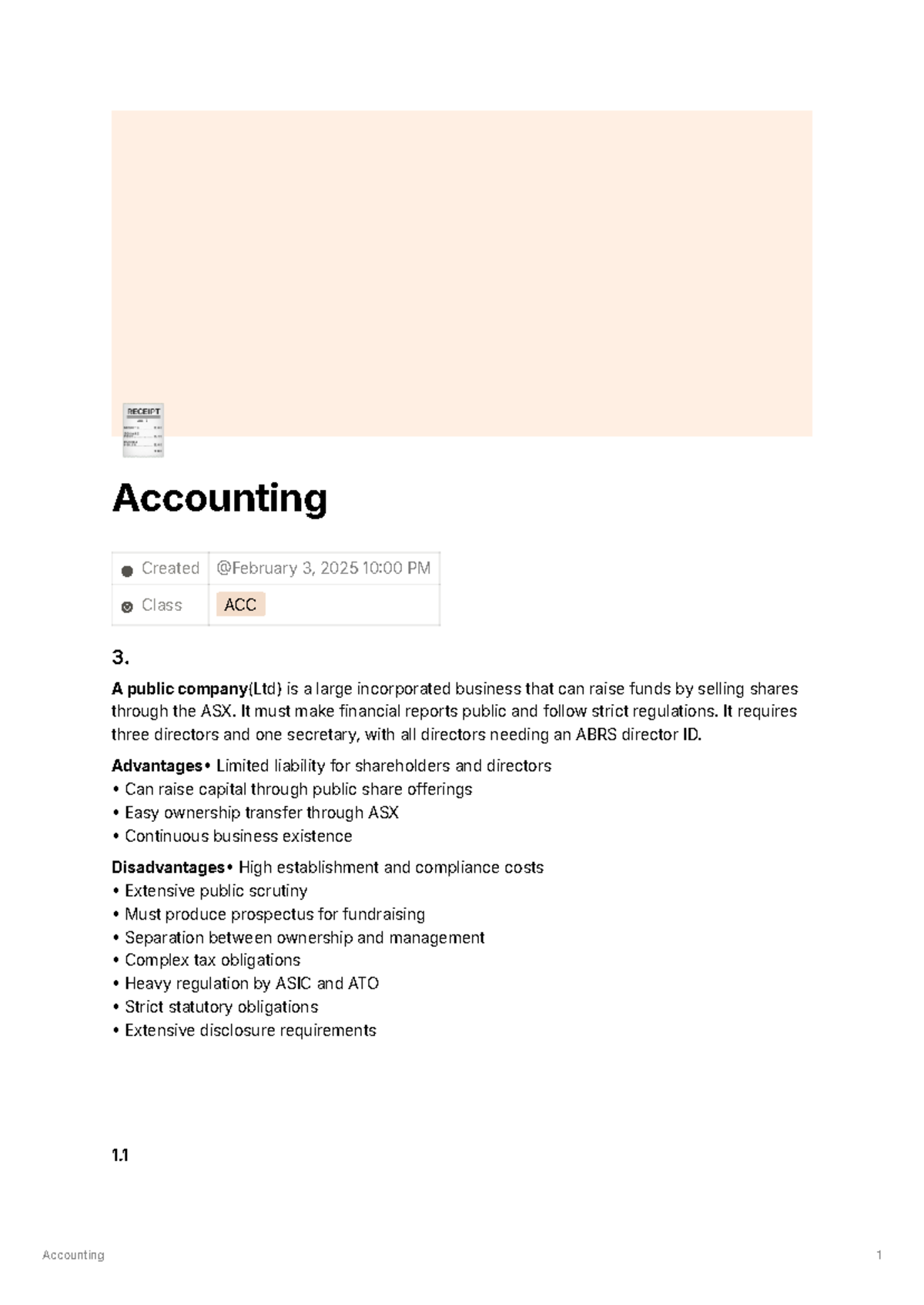 Accounting Class Notes - ACC 3: Key Concepts and Principles - Studocu