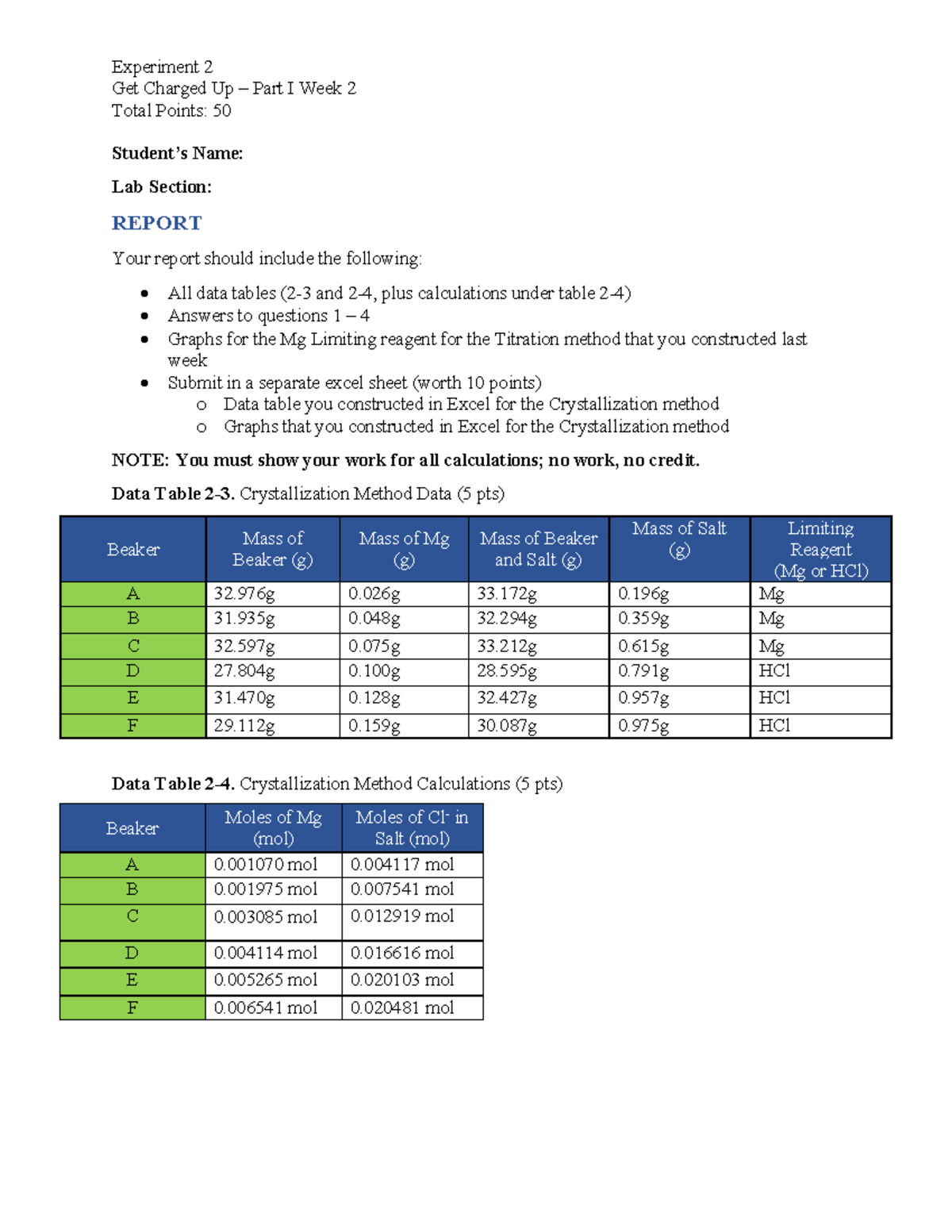 Gcu week 2 - get charged up lab report part 1 week 2 - Experiment 2 Get ...