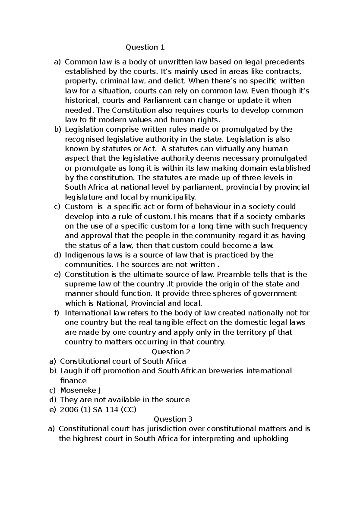Legal Principles and Sources of Law - Tutorial Notes (LAW 101) - Studocu