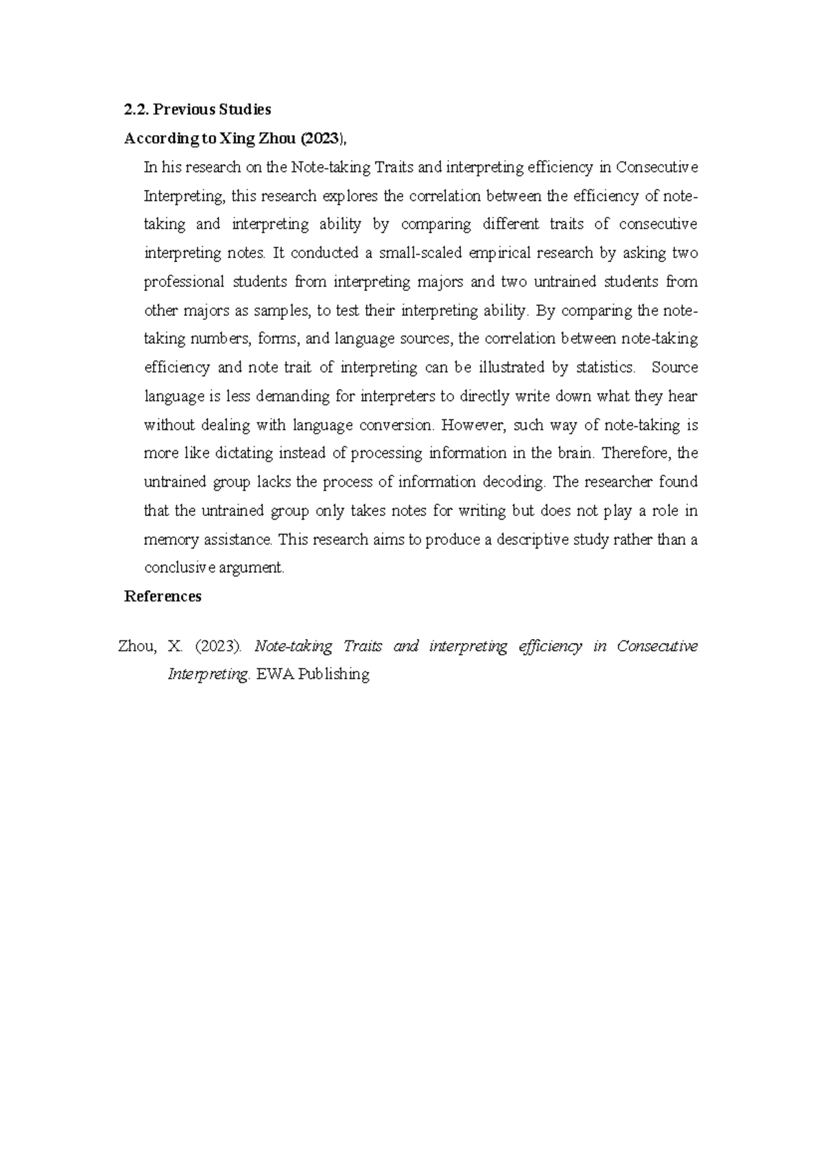 2 - Note-taking Traits & Efficiency in Consecutive Interpreting - Studocu