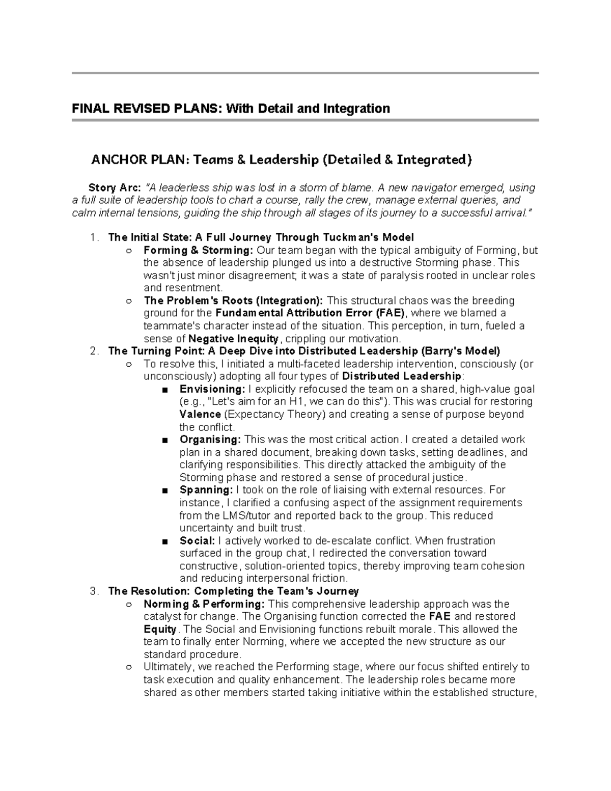 FINAL REVISED PLANS: Leadership and Motivation Integration (Course Code ...