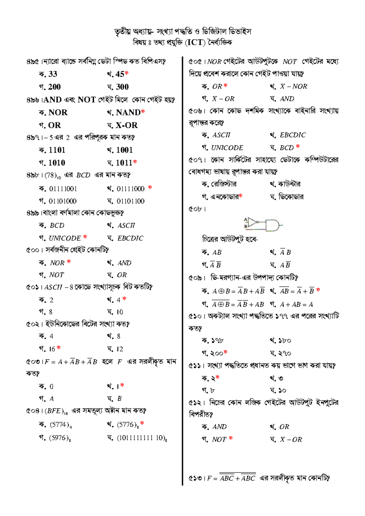 ICT-3 MCQ Practice Questions and Answers - Studocu