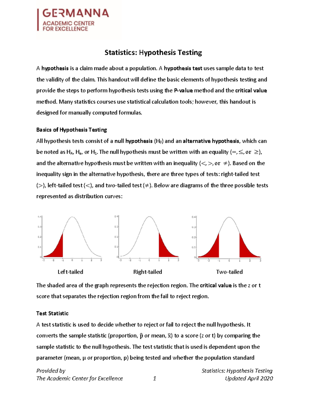 Statistics 101: Hypothesis Testing Guide and Steps - Studocu