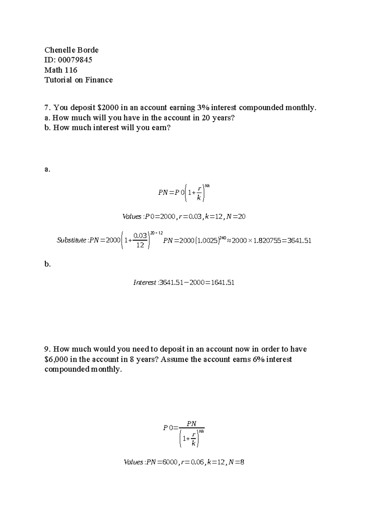 Math 116 Tutorial: Compounding Interest and Annuities Explained - Studocu