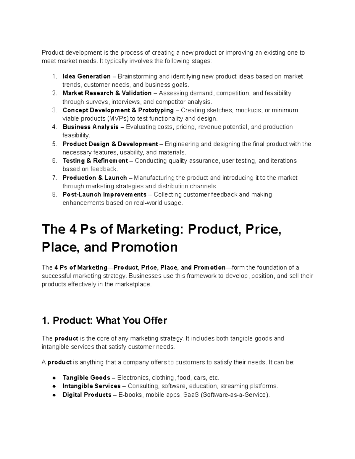 Entrep 101: Midterm notes on product development and marketing ...