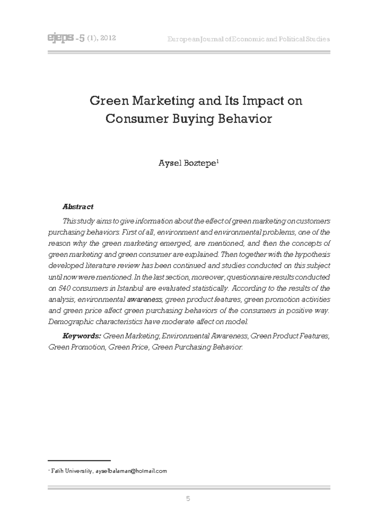 Green Marketing and Its Impact on Consumer Buying - European Journal of ...