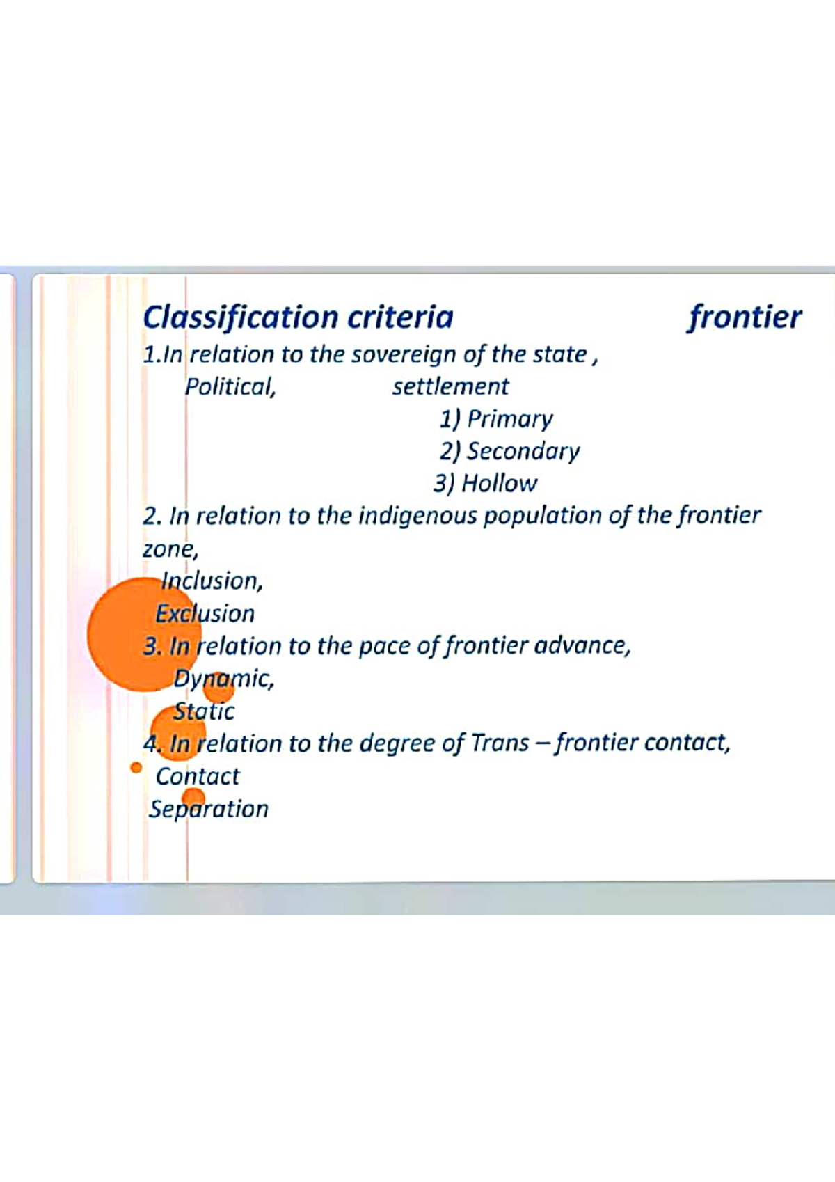 Types of Frontiers - Summary for Geography Honours Students - Studocu