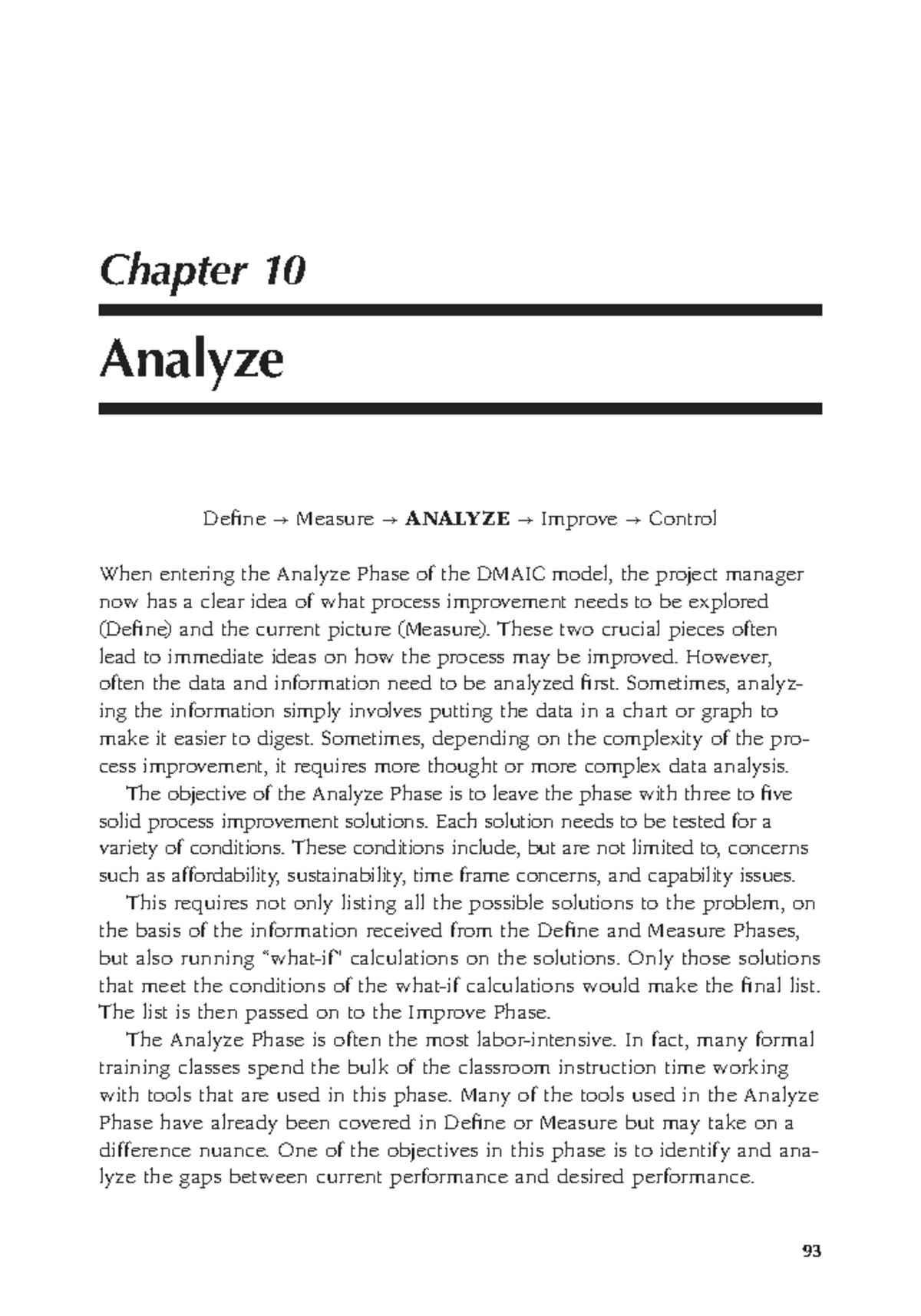 Chapter 10: Analyze Phase in DMAIC - Lean Six Sigma Insights - Studocu