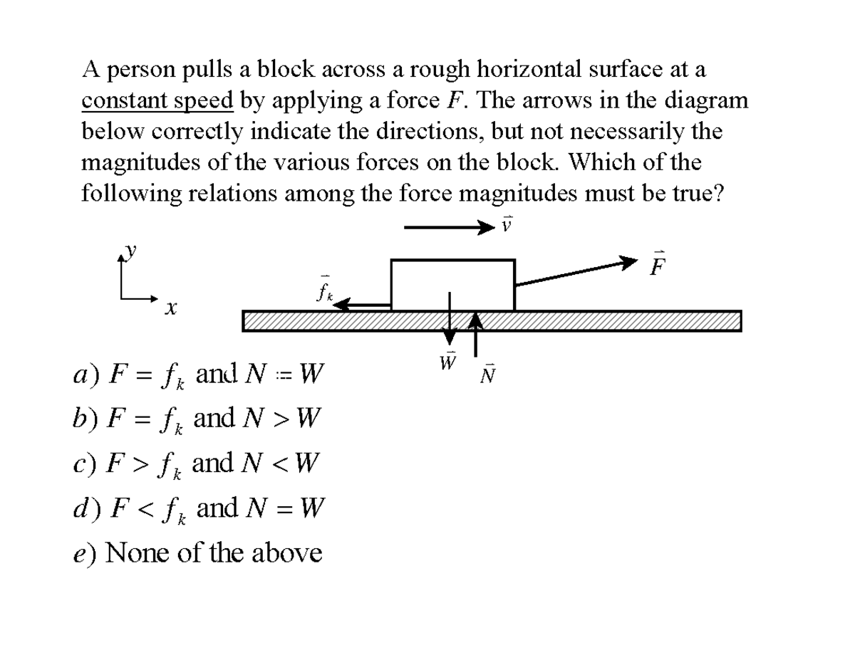 10. More Newton's laws problems - A person pulls a block across a rough ...