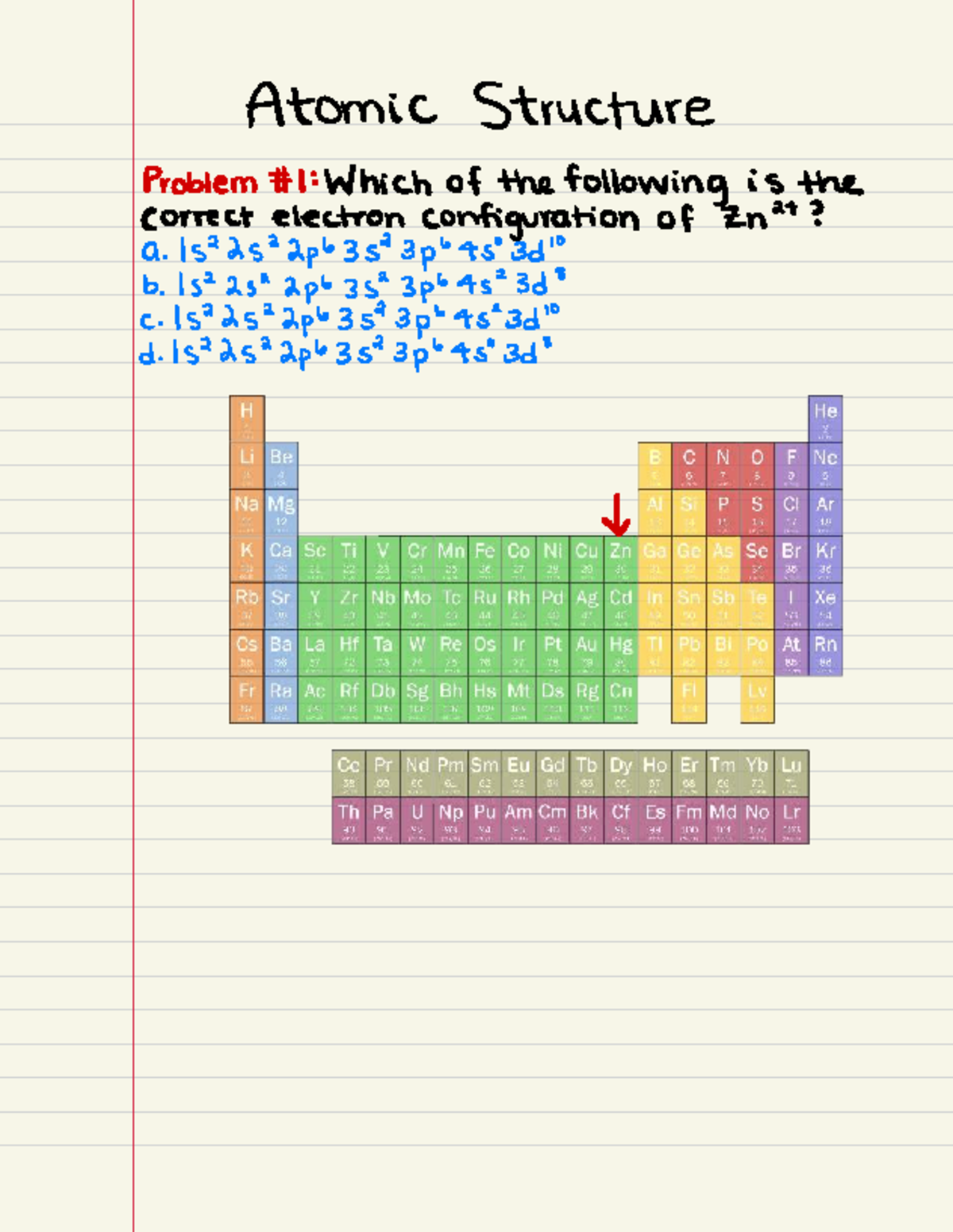 Atomic Structure Problems: Electron Configurations & Quantum Sets - Studocu