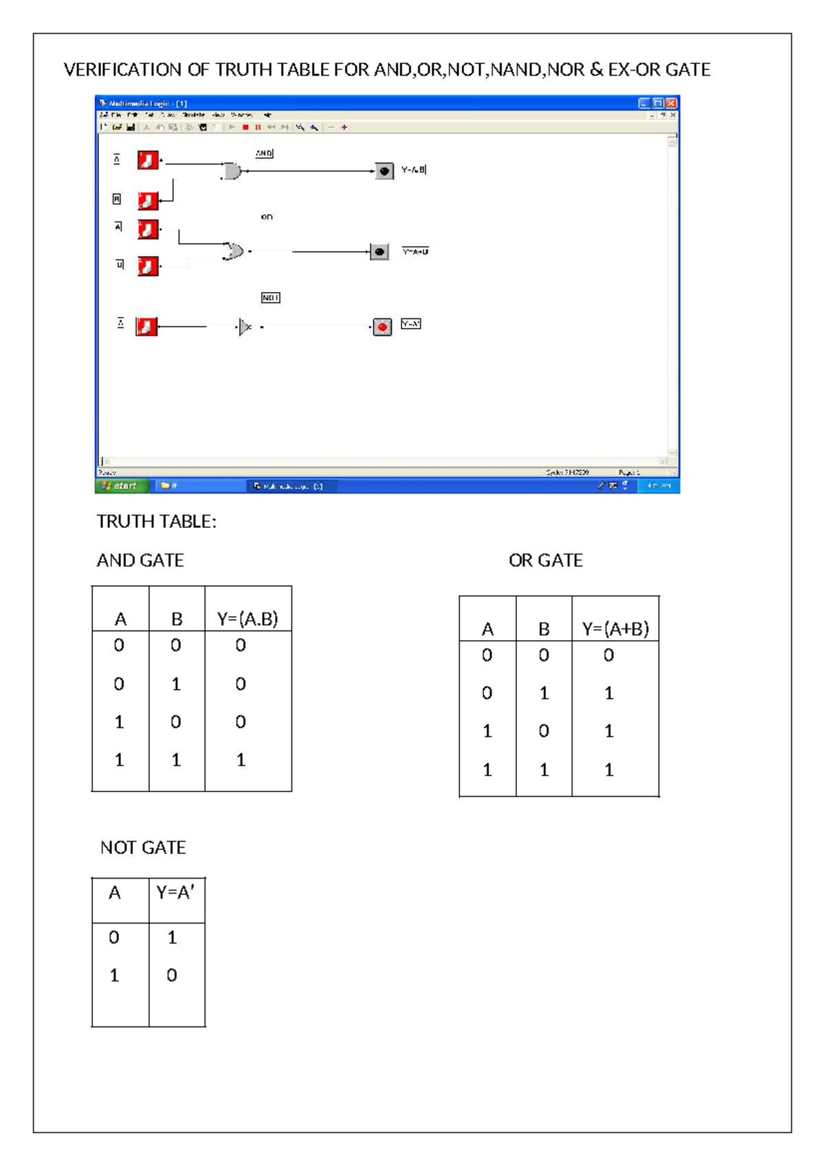 DLF Record Final: Verification of Logic Gates Truth Tables - Studocu