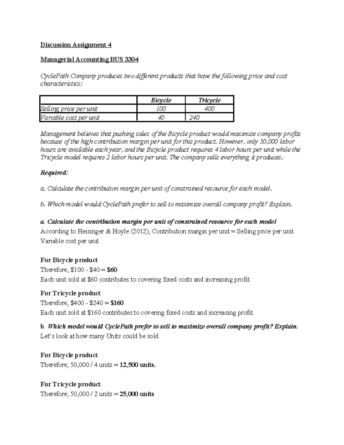 Discussion Assignment 4 bus 3304 - Discussion Assignment 4 Managerial ...