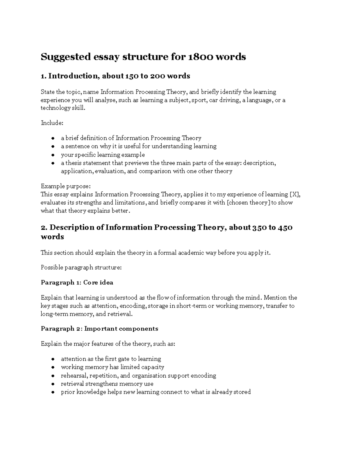 EDFE Essay Notes: Analyzing Information Processing Theory in Learning ...