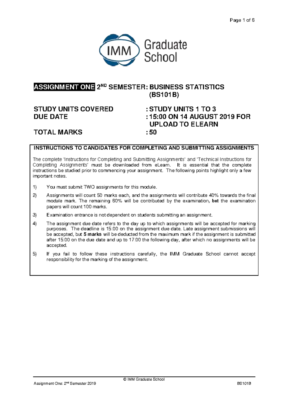 BS101B Assignment 1 Question Paper - Warning: TT: undefined function ...