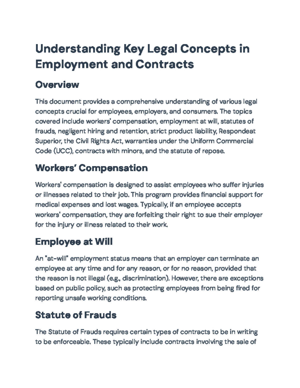 Understanding Key Legal Concepts in Employment and Contracts: A Guide ...