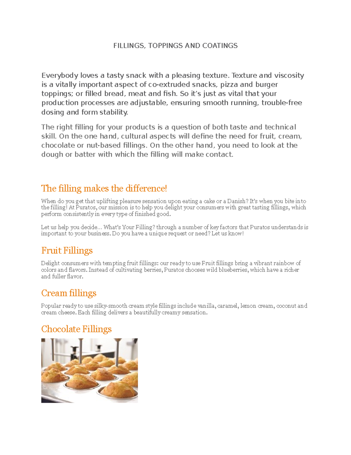 Fillings - cakes - FILLINGS, TOPPINGS AND COATINGS Everybody loves a ...